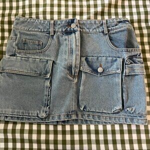 Denim Cargo Skirt